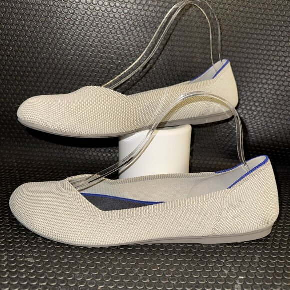 Rothys The Flat Beige Flax Birdseye Round Toe Slip on Shoe Women’s Size 10.5 - Picture 1 of 8